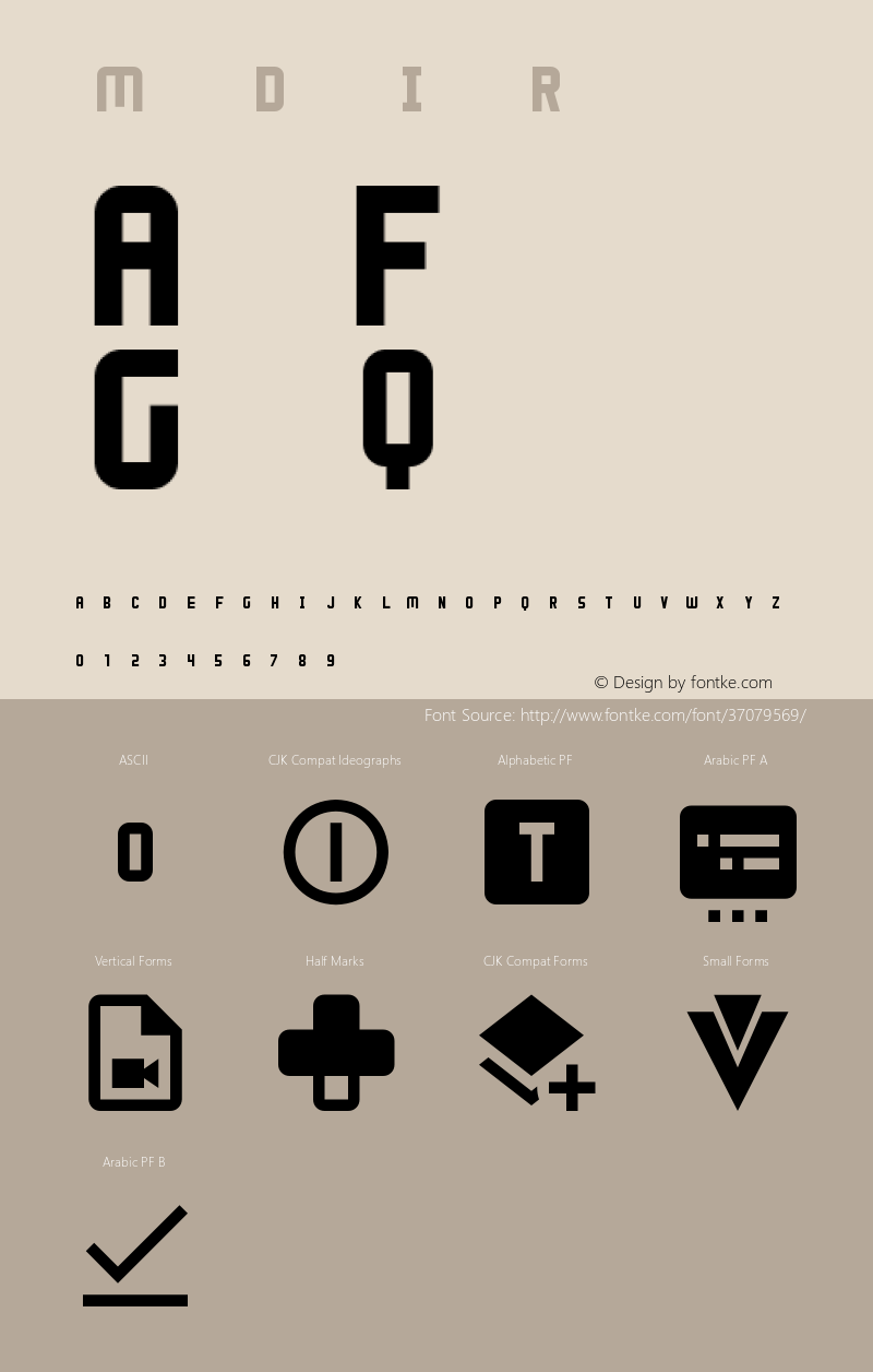 Material Design Icons Version 1.0 Font Sample