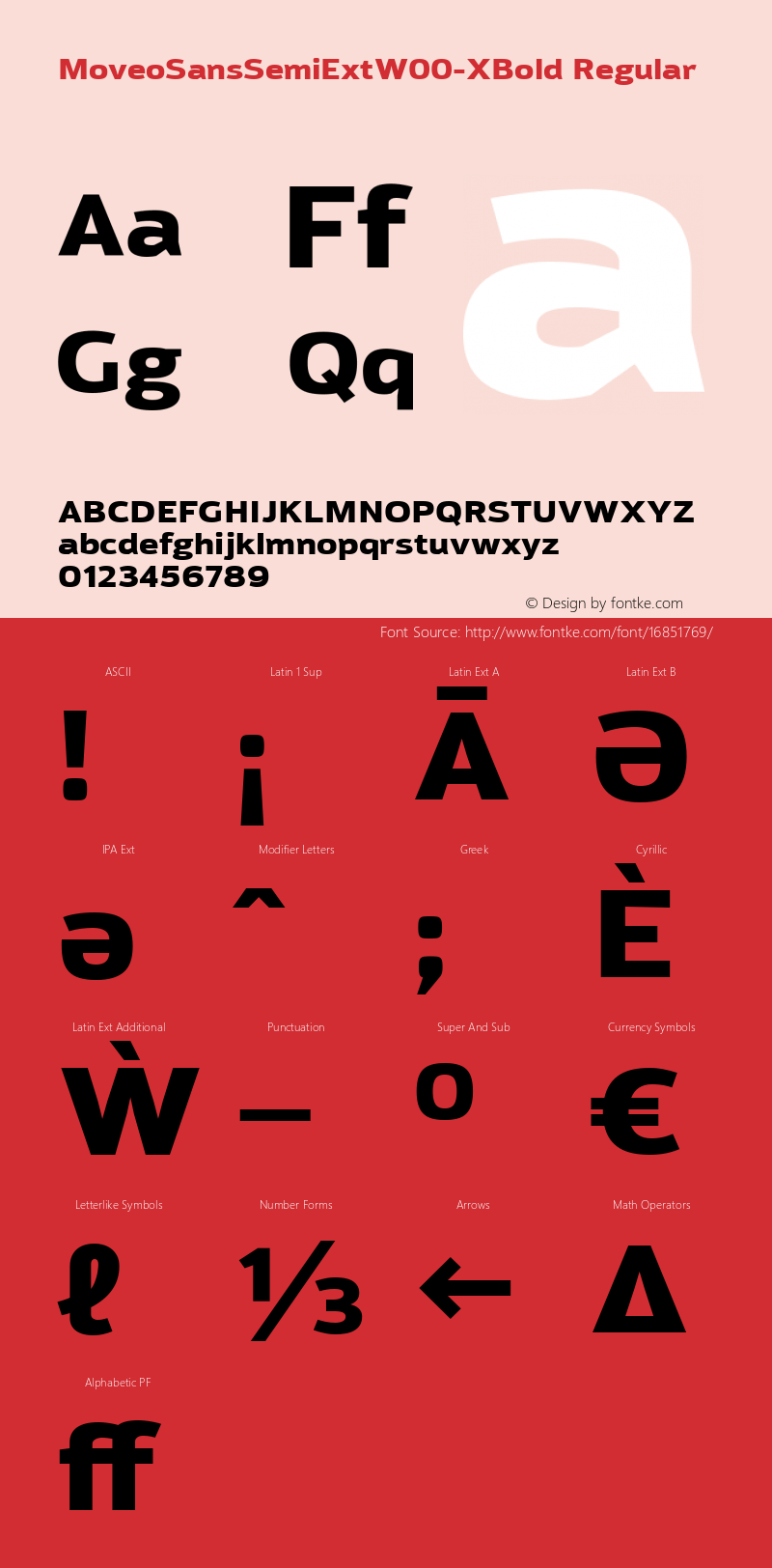 MoveoSansSemiExtW00-XBold Regular Version 1.00 Font Sample