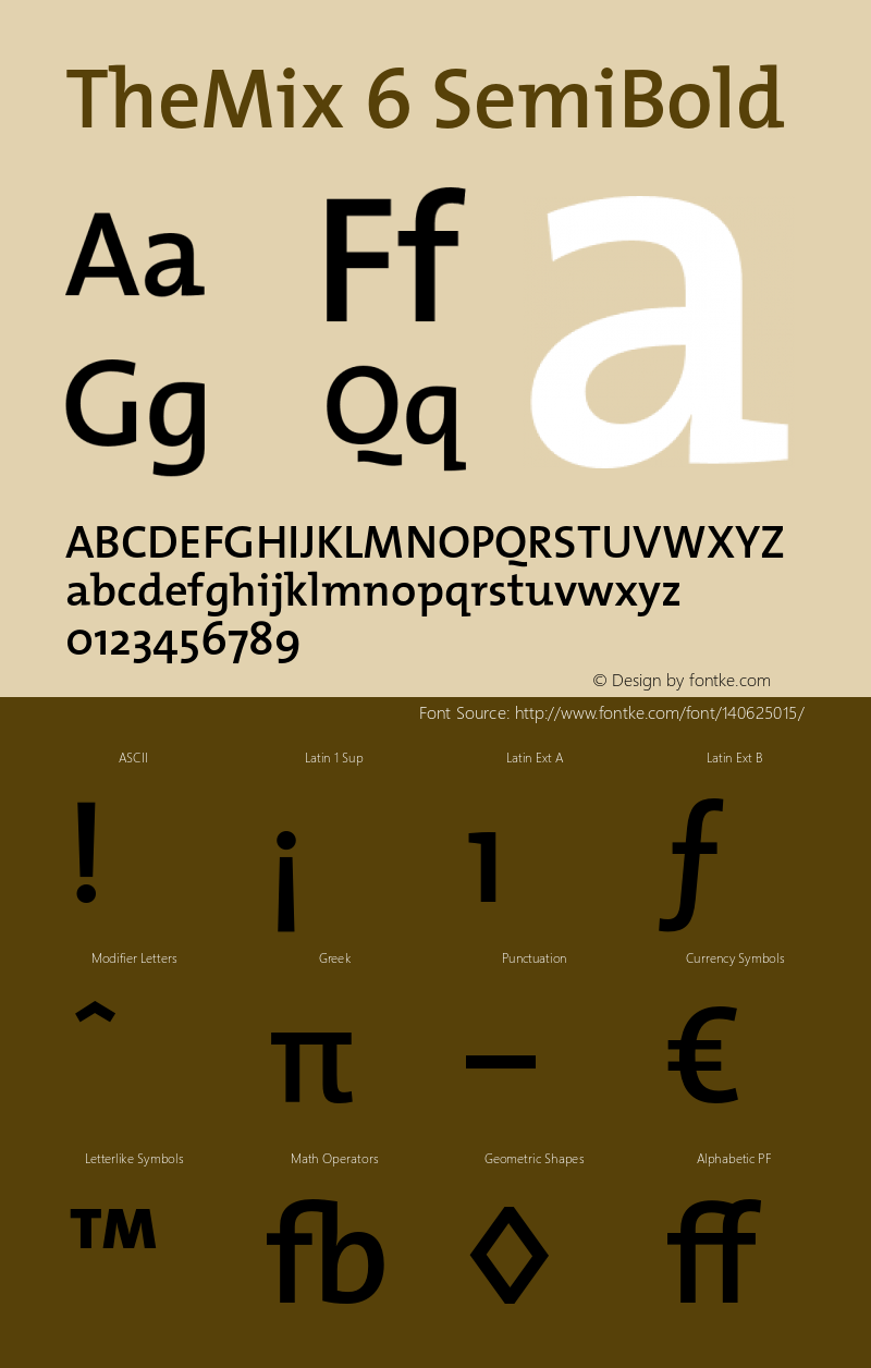 TheMix-6SemiBold 1.0 Font Sample