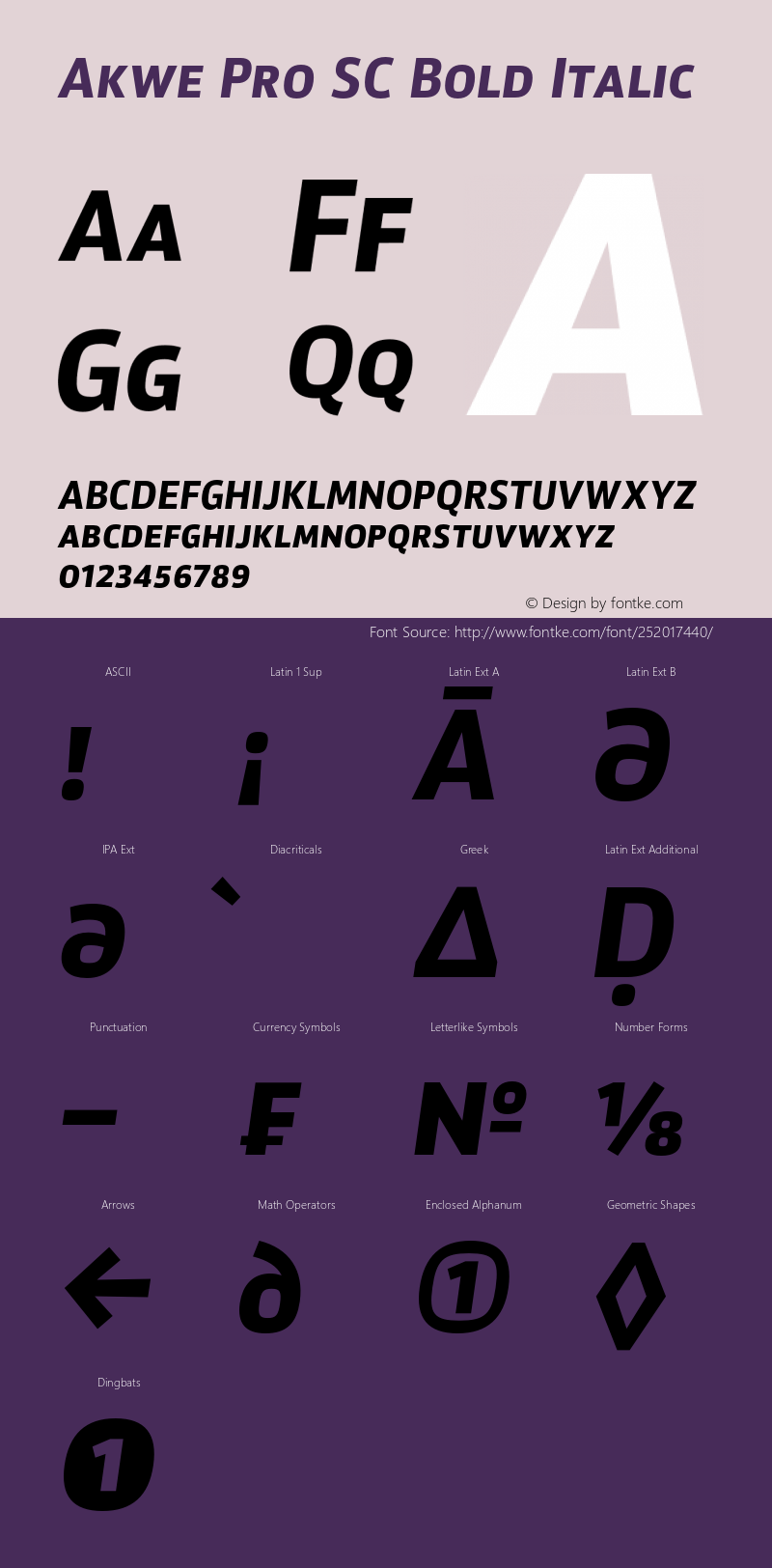 Akwe Pro SC Bold Italic Version 1.000;PS 001.000;hotconv 1.0.88;makeotf.lib2.5.64775图片样张