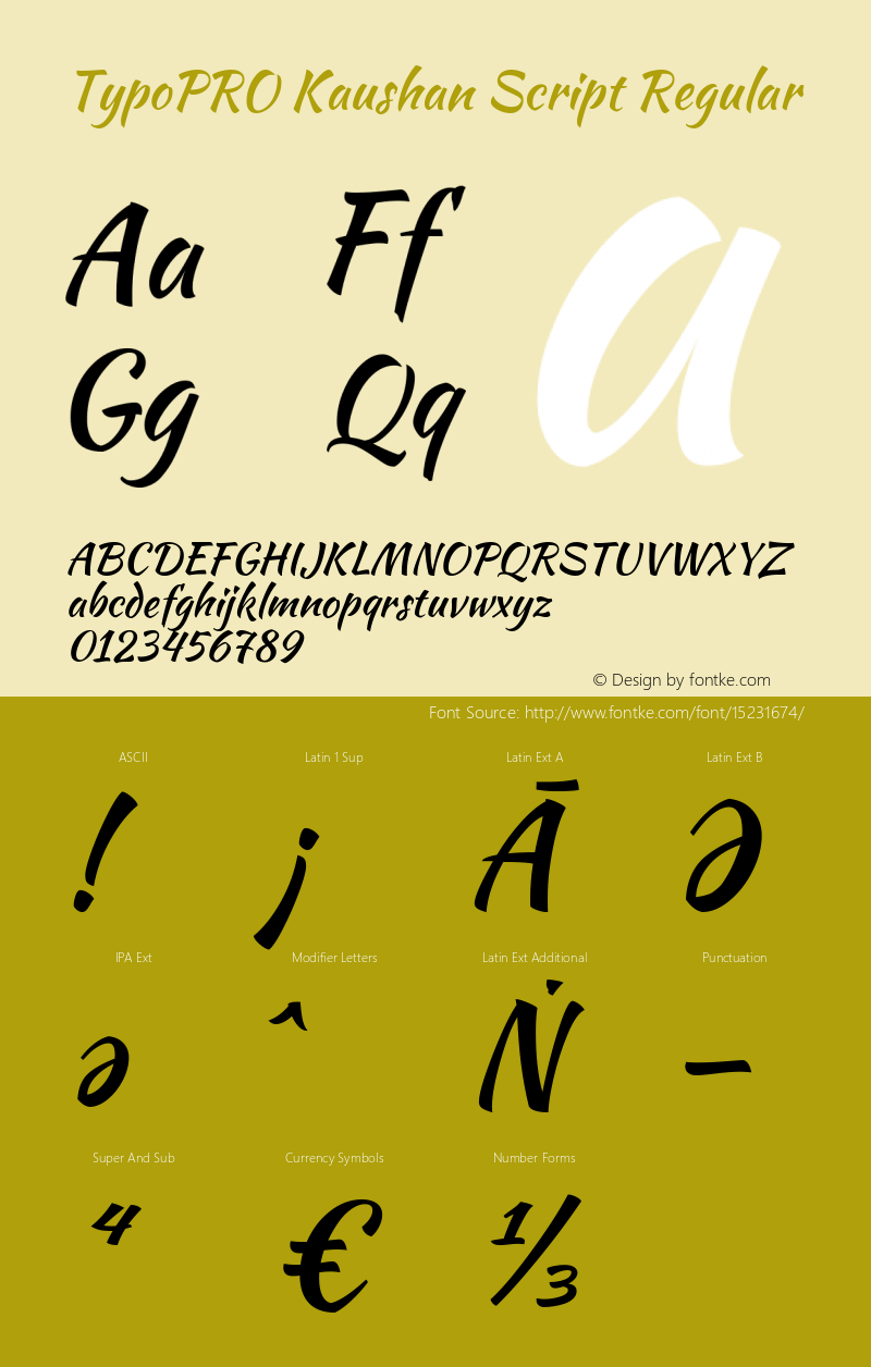 TypoPRO Kaushan Script Regular Version 1.002 Font Sample