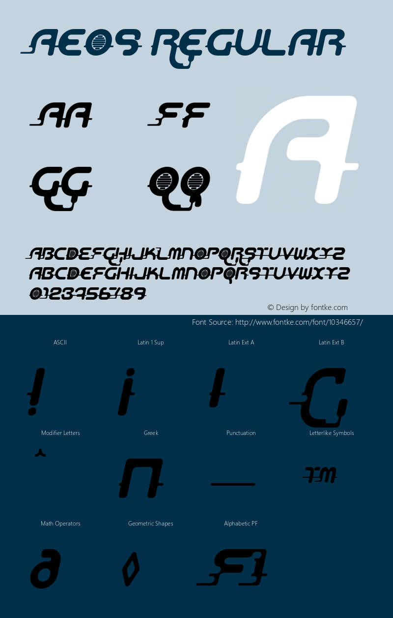 Aeos Regular 001.000 Font Sample