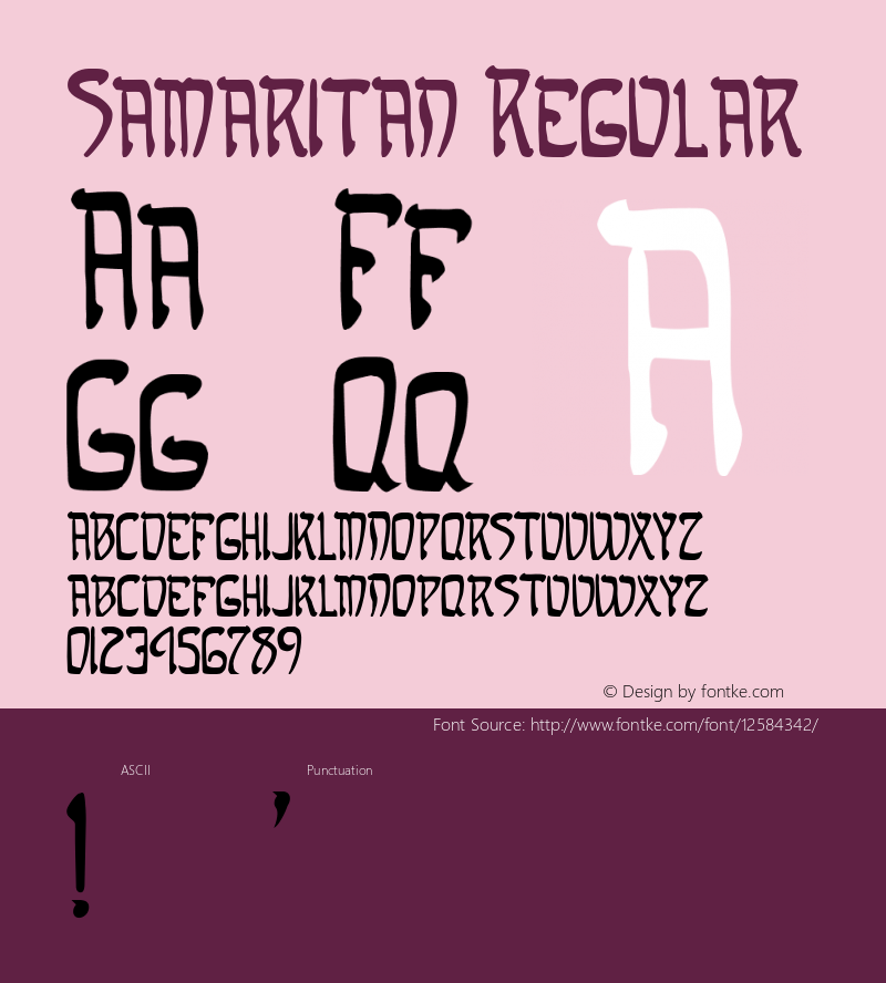 Samaritan Regular Version 001.000 Font Sample