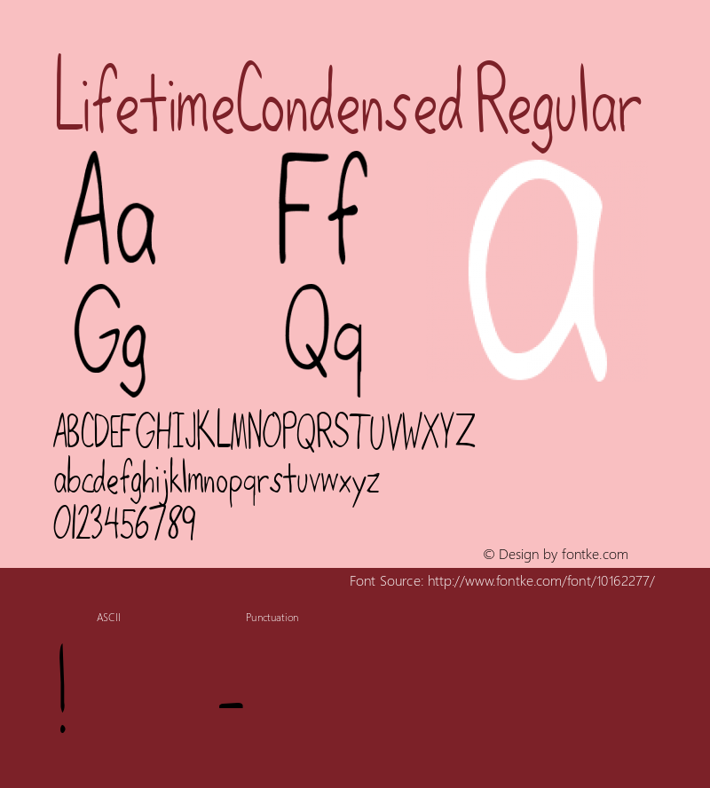 LifetimeCondensed Regular Rev. 003.000 Font Sample