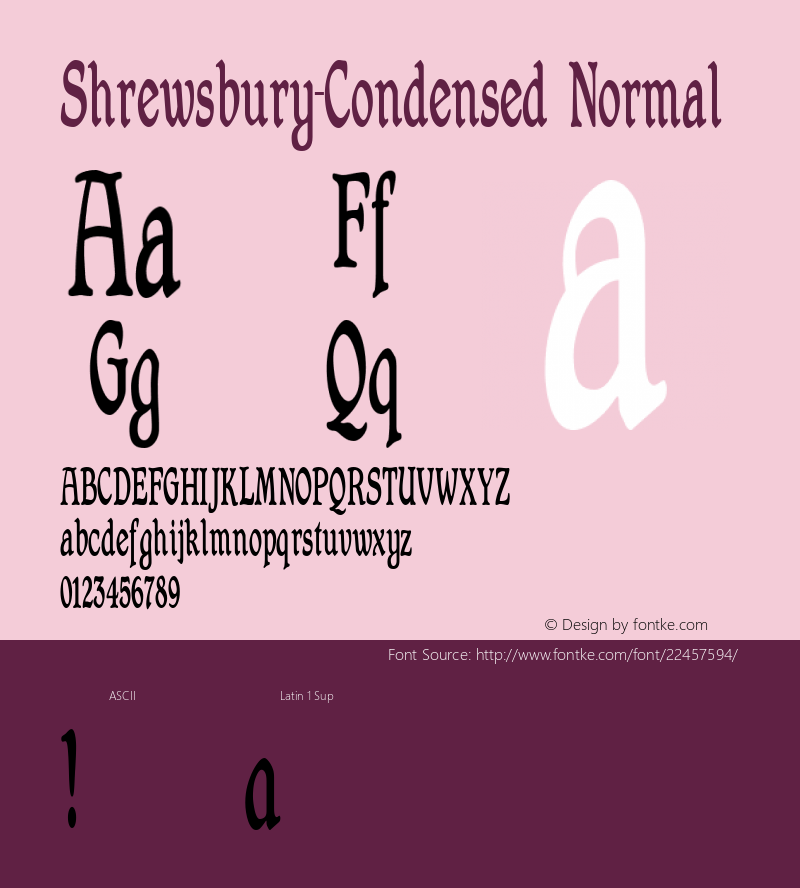 Shrewsbury-Condensed Version 1.00 Font Sample