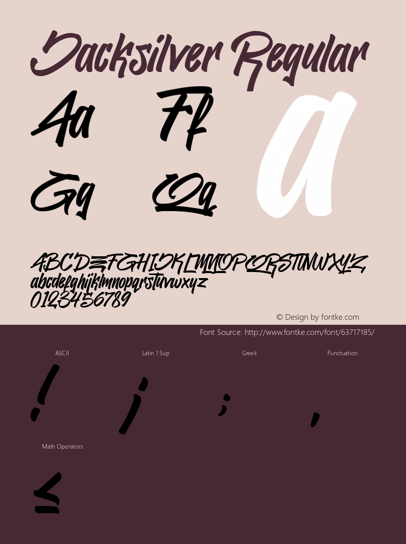 Jacksilver Version 1.00;May 19, 2020;FontCreator 12.0.0.2563 64-bit Font Sample