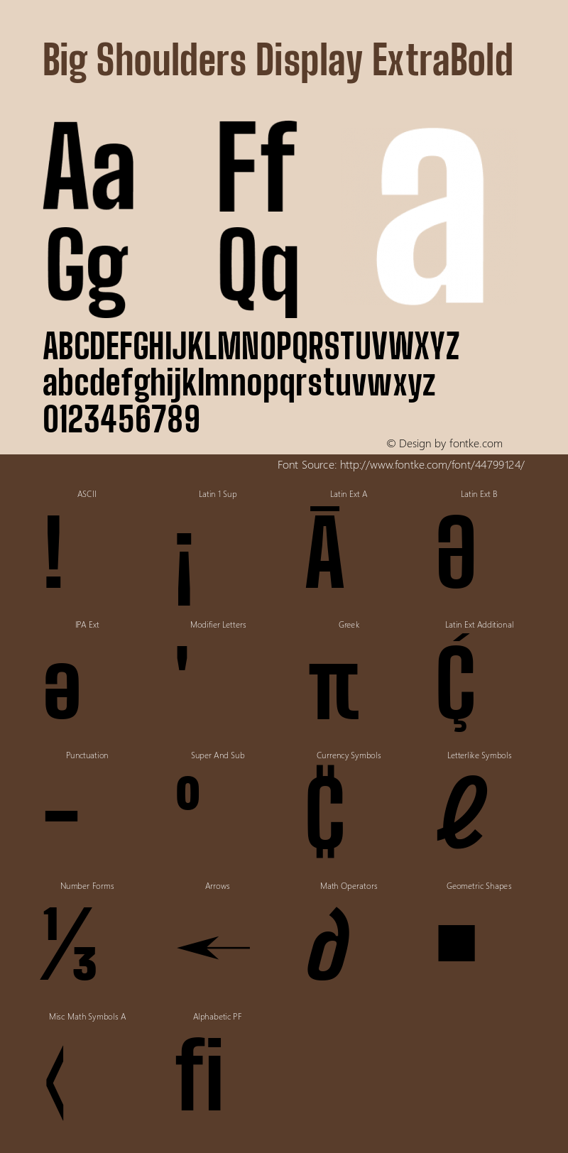 Big Shoulders Display ExtraBold Version 1.000; ttfautohint (v1.8.2) Font Sample