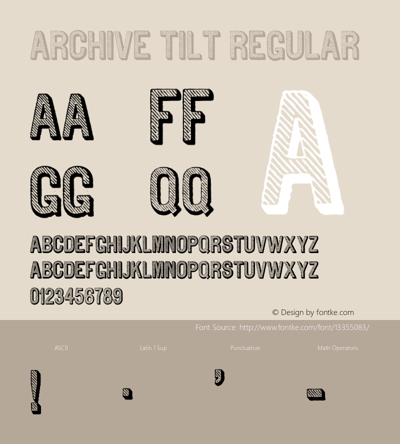 Archive Tilt Regular Version 1.000;PS 001.000;hotconv 1.0.38 Font Sample