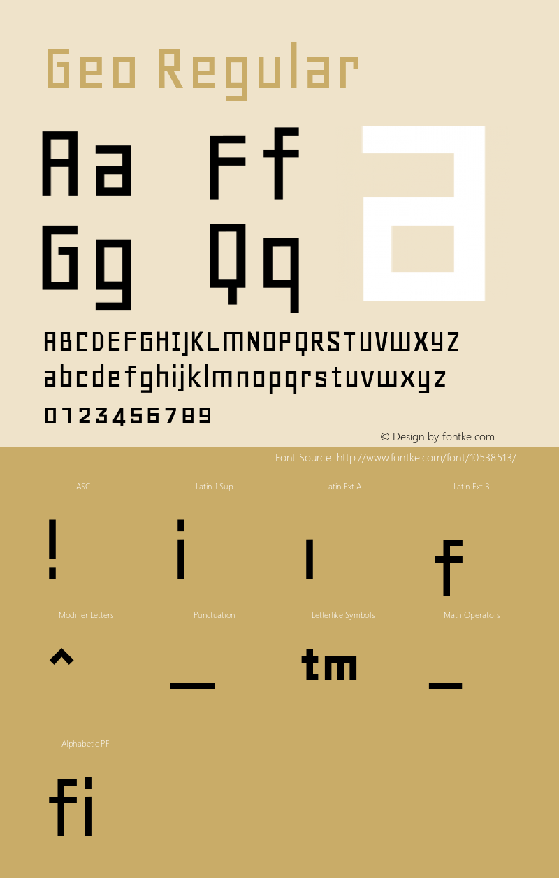 Geo Regular Version 001.2 Font Sample