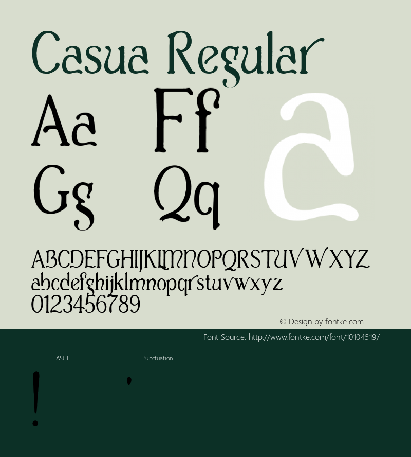 Casua Regular Version 1.1; 2002 Font Sample