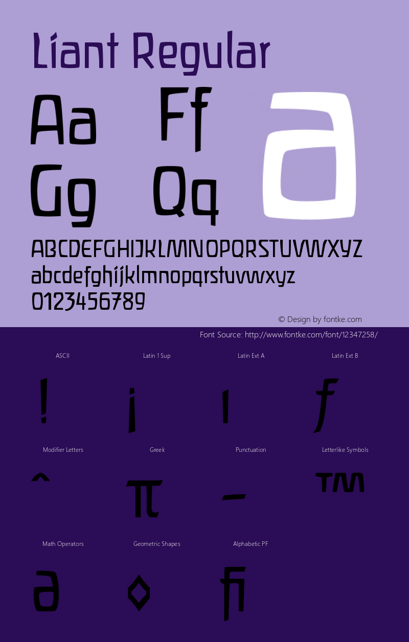 Liant Regular Version 001.000 Font Sample