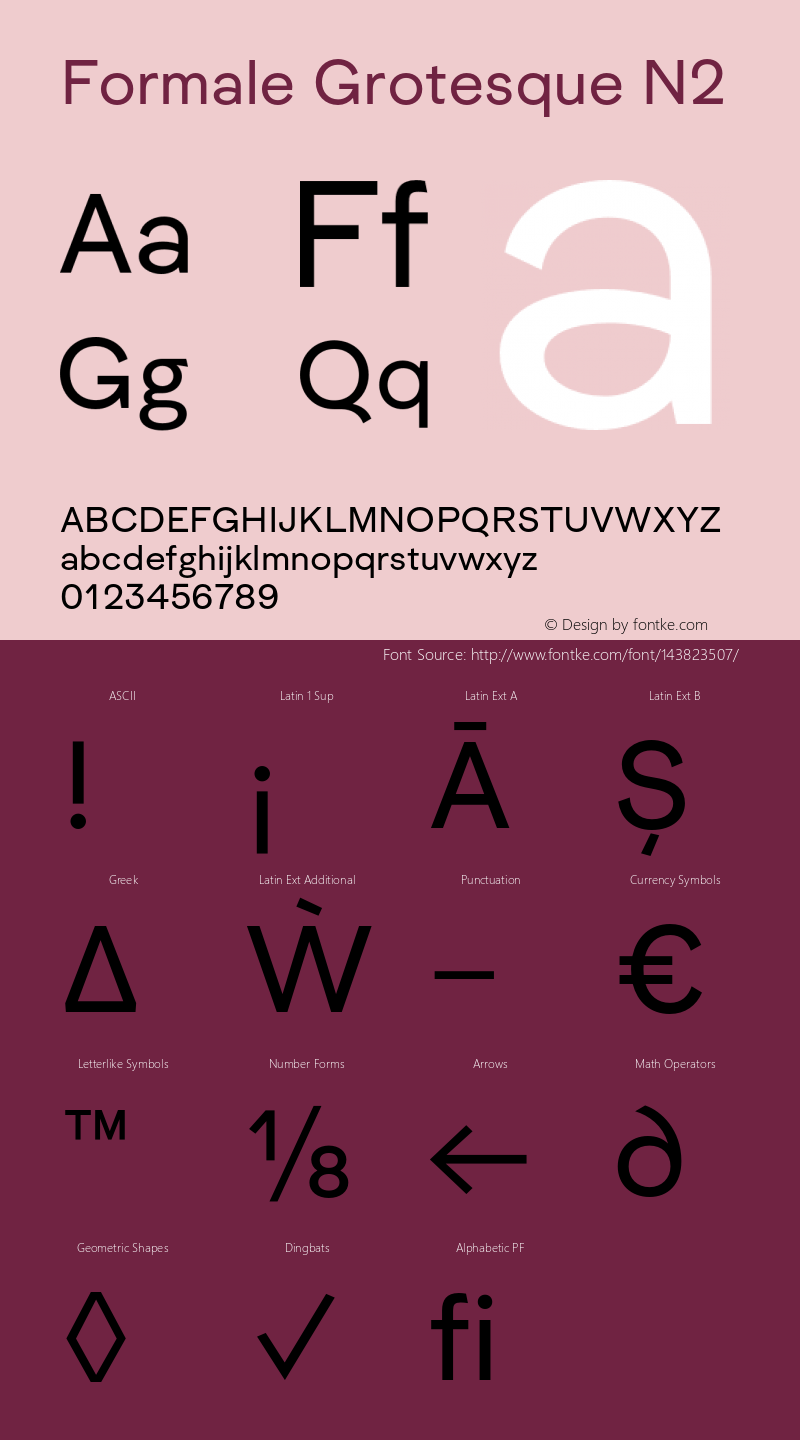 Formale Grotesque N2 Version 2.007;hotconv 1.0.109;makeotfexe 2.5.65596 Font Sample