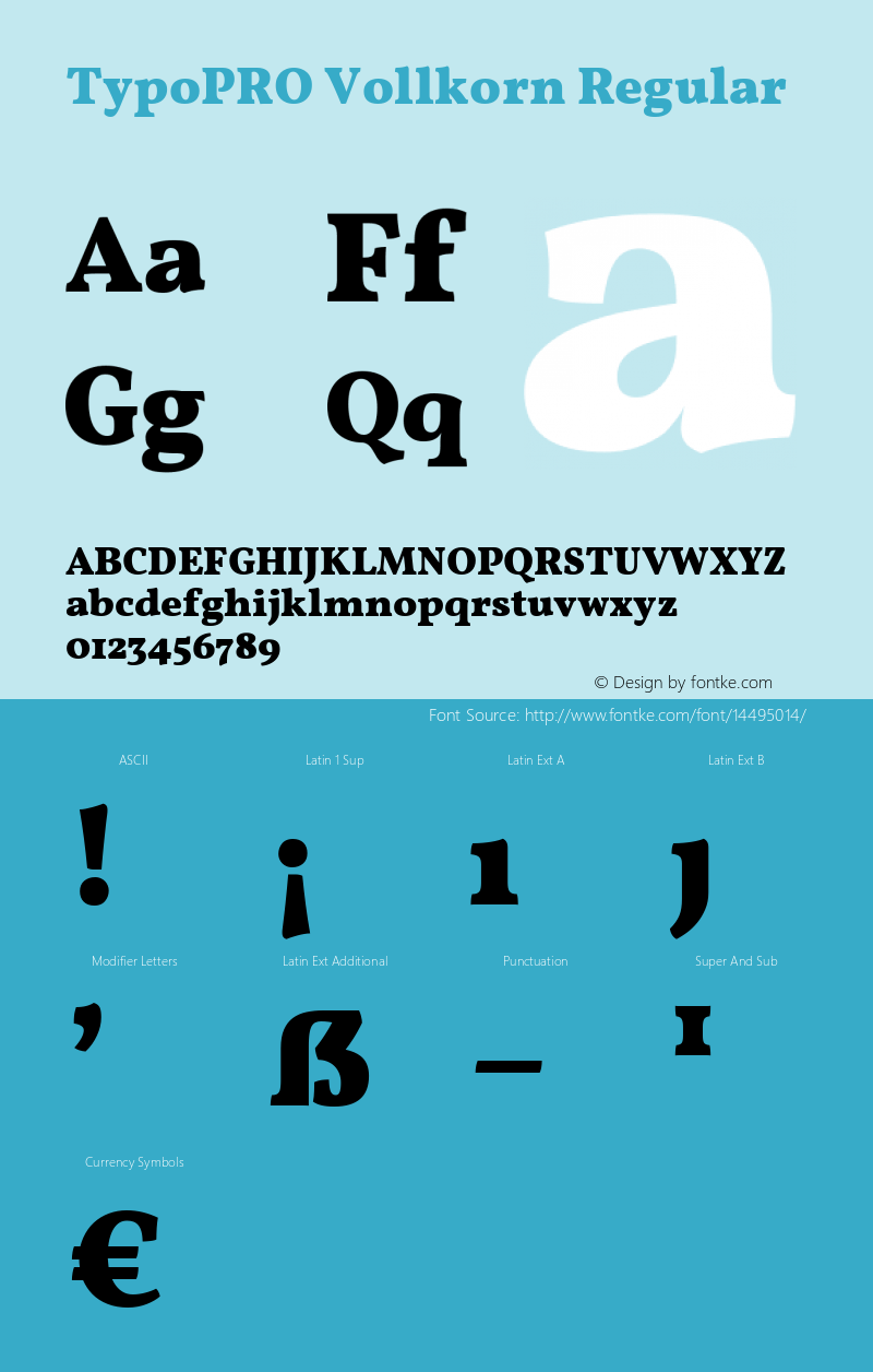 TypoPRO Vollkorn Regular Version 2.001 Font Sample