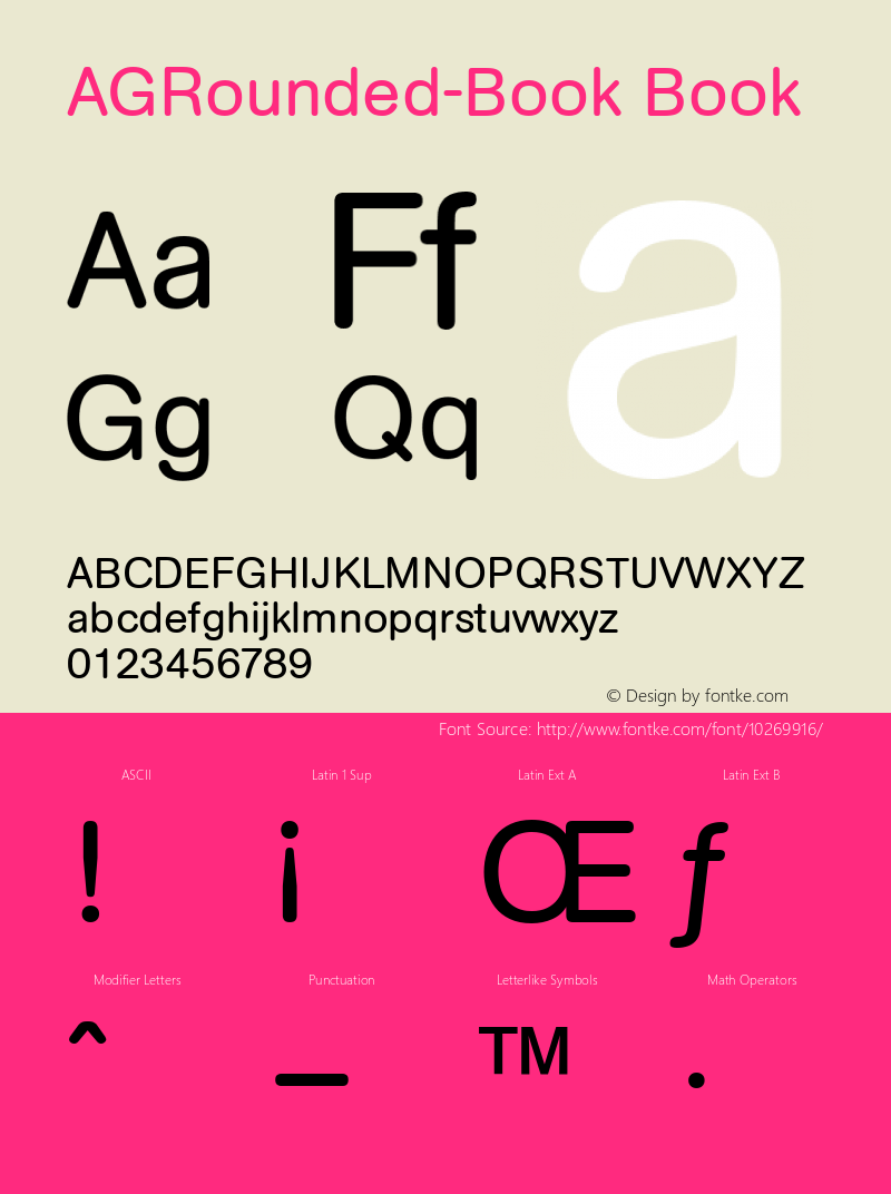 AGRounded-Book Book Version 1.00 Font Sample