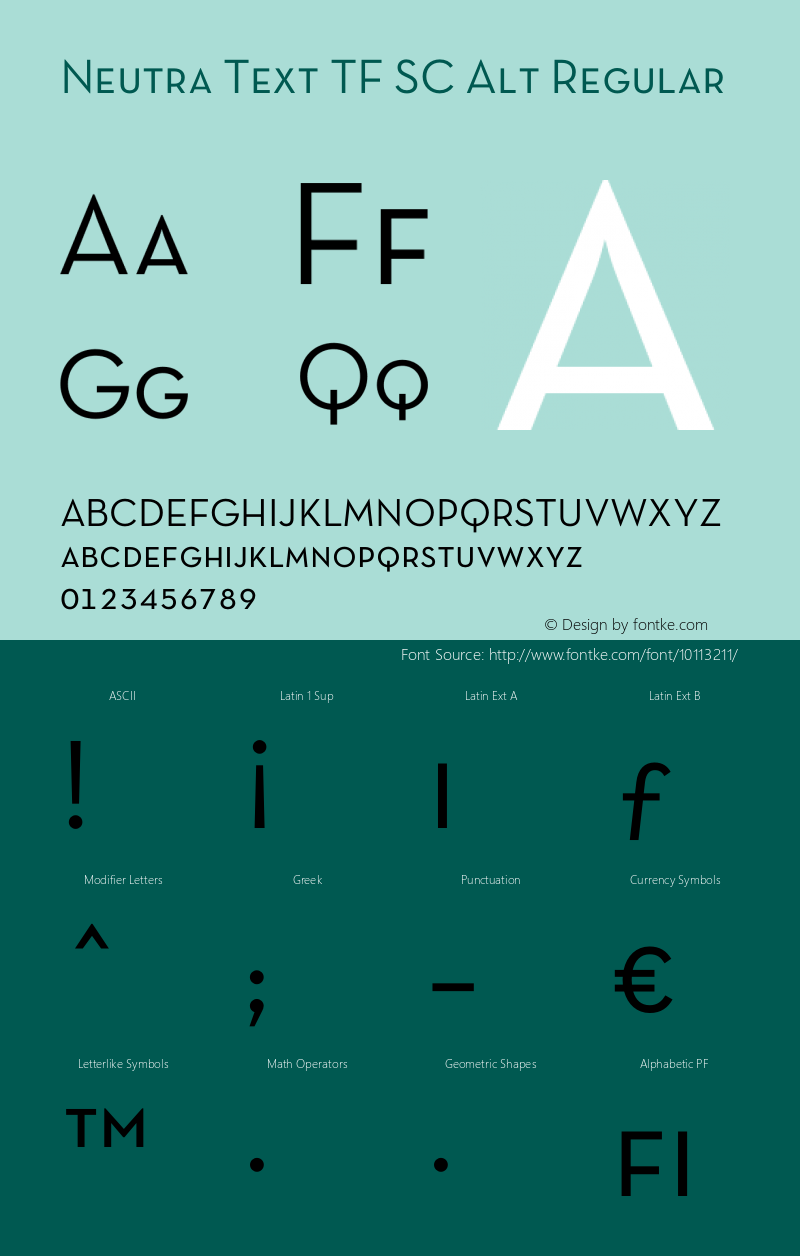 Neutra Text TF SC Alt Regular OTF 1.000;PS 001.000;Core 1.0.29 Font Sample