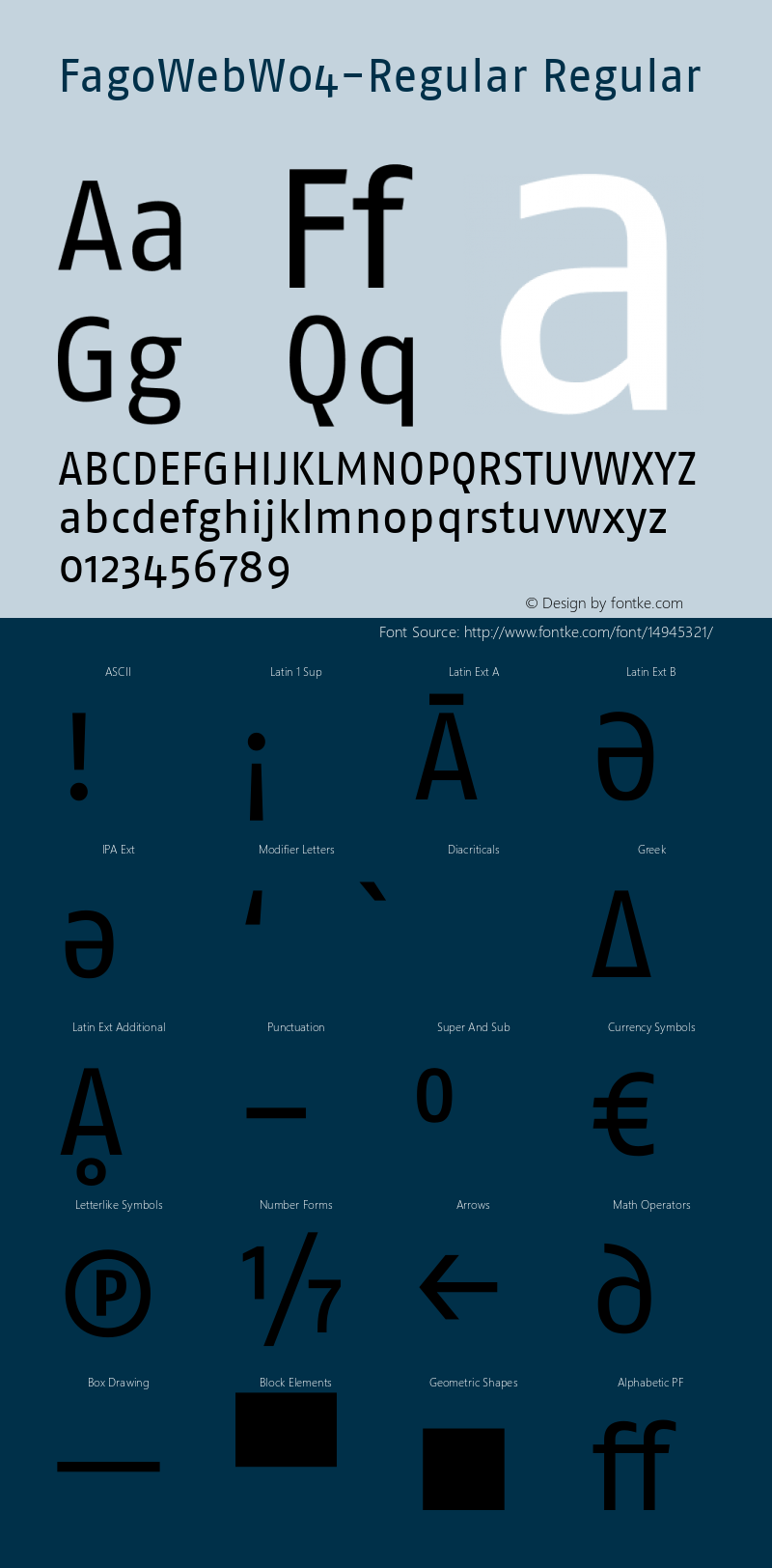 FagoWebW04-Regular Regular Version 7.504 Font Sample