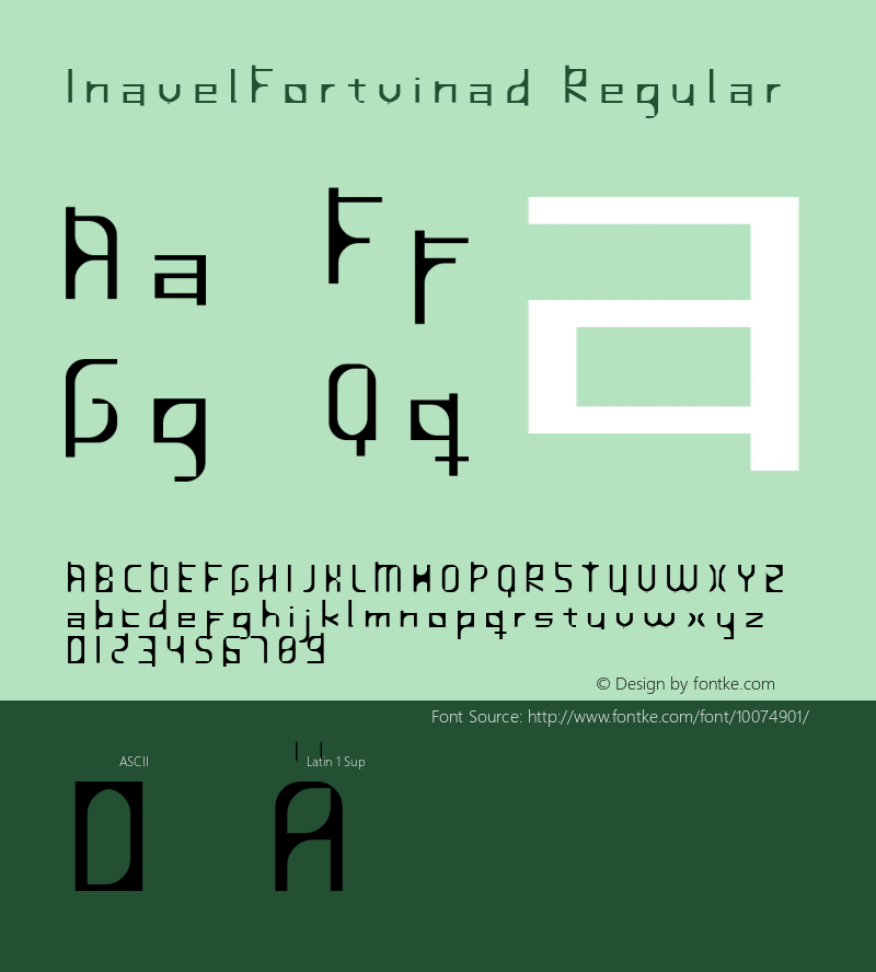 InavelFortvinad Regular Unknown Font Sample