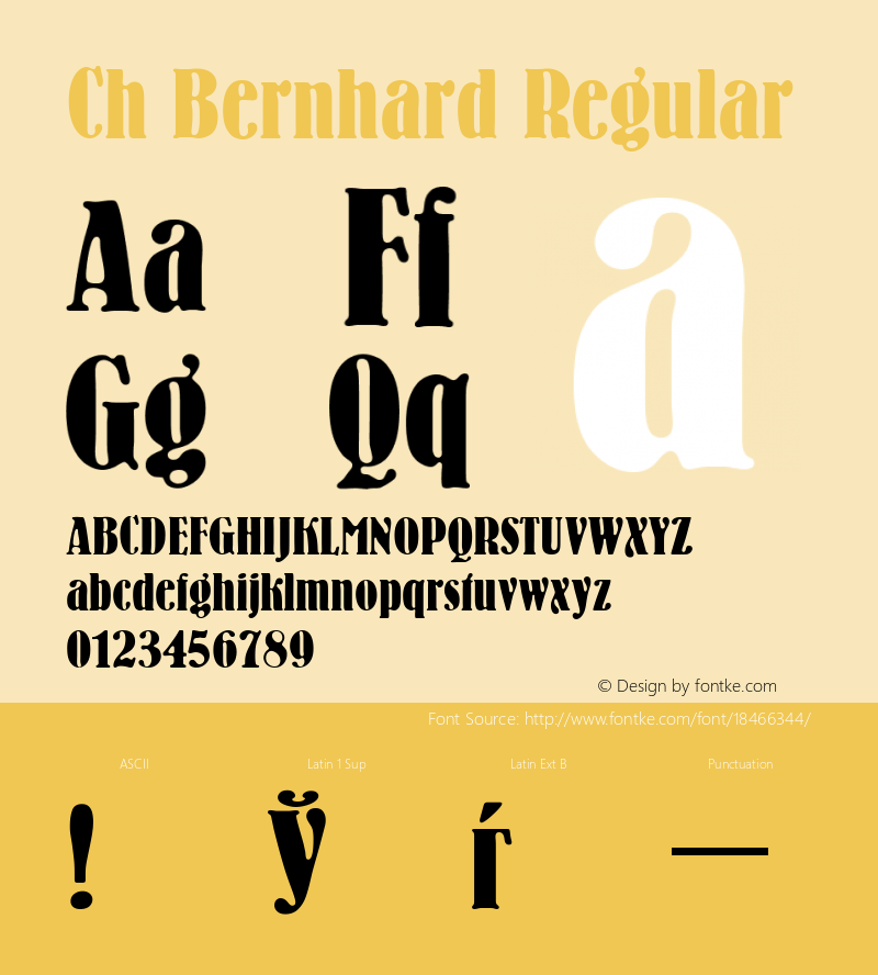 Ch Bernhard Regular 001.000 Font Sample