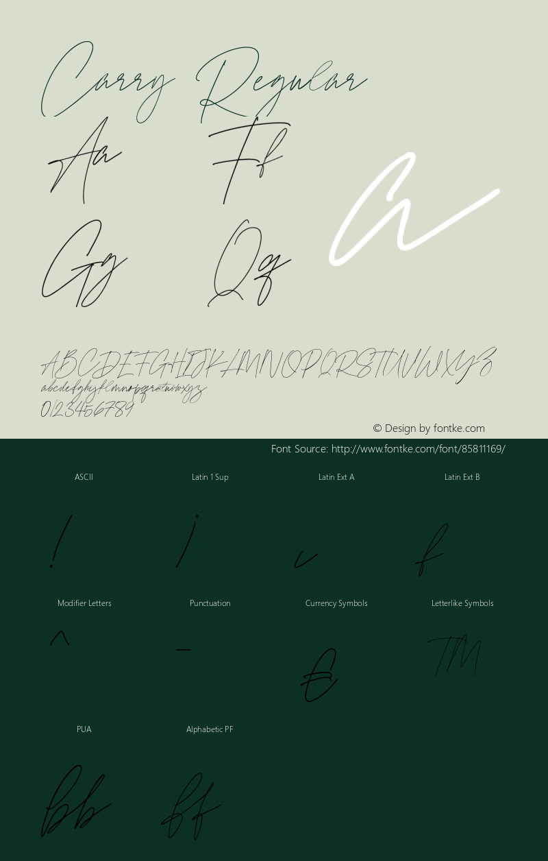 Carry Version 1.000 Font Sample