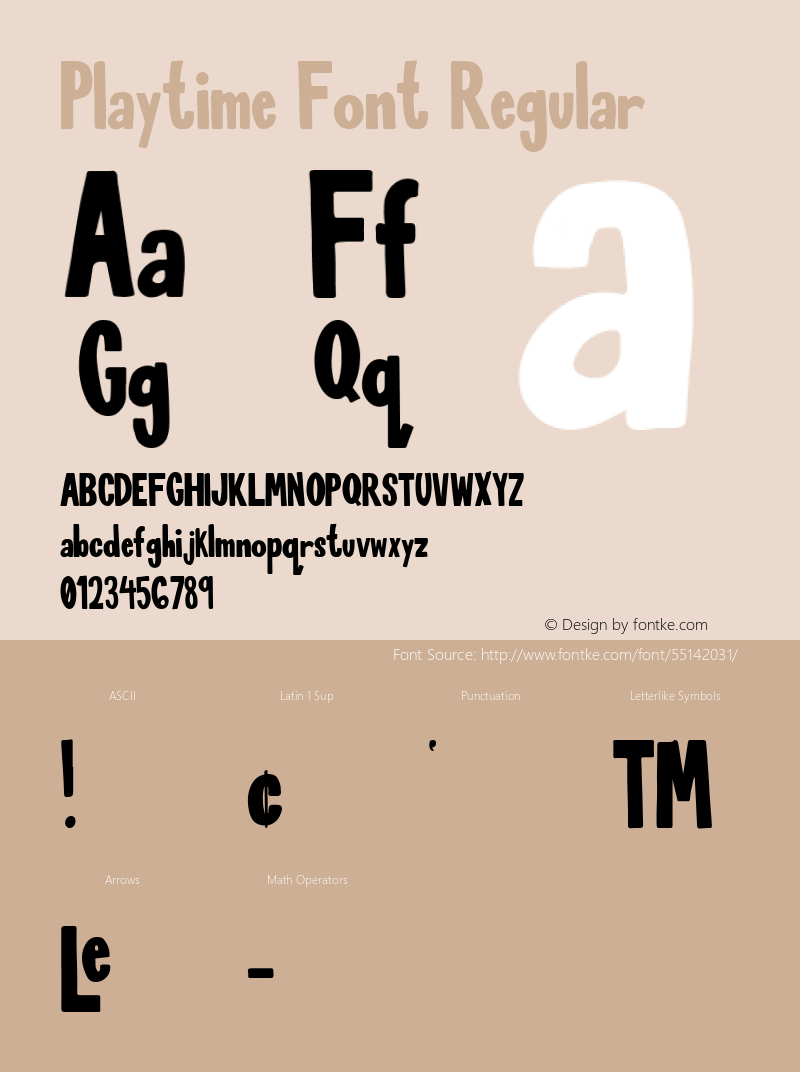 Playtime Font Regular Version 1.000 Font Sample