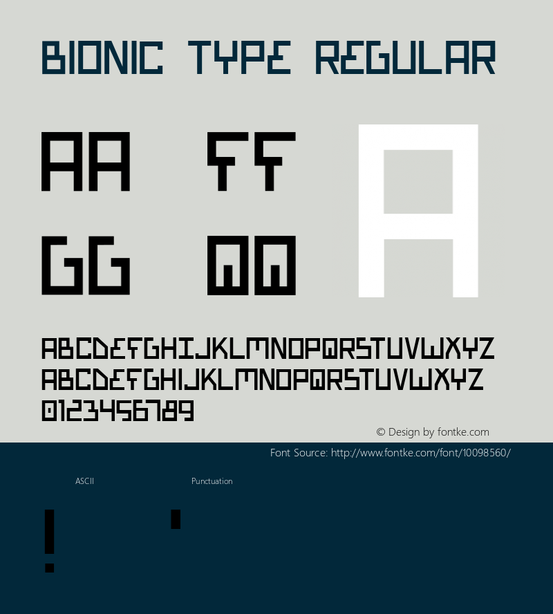 Bionic Type Regular 1 Font Sample