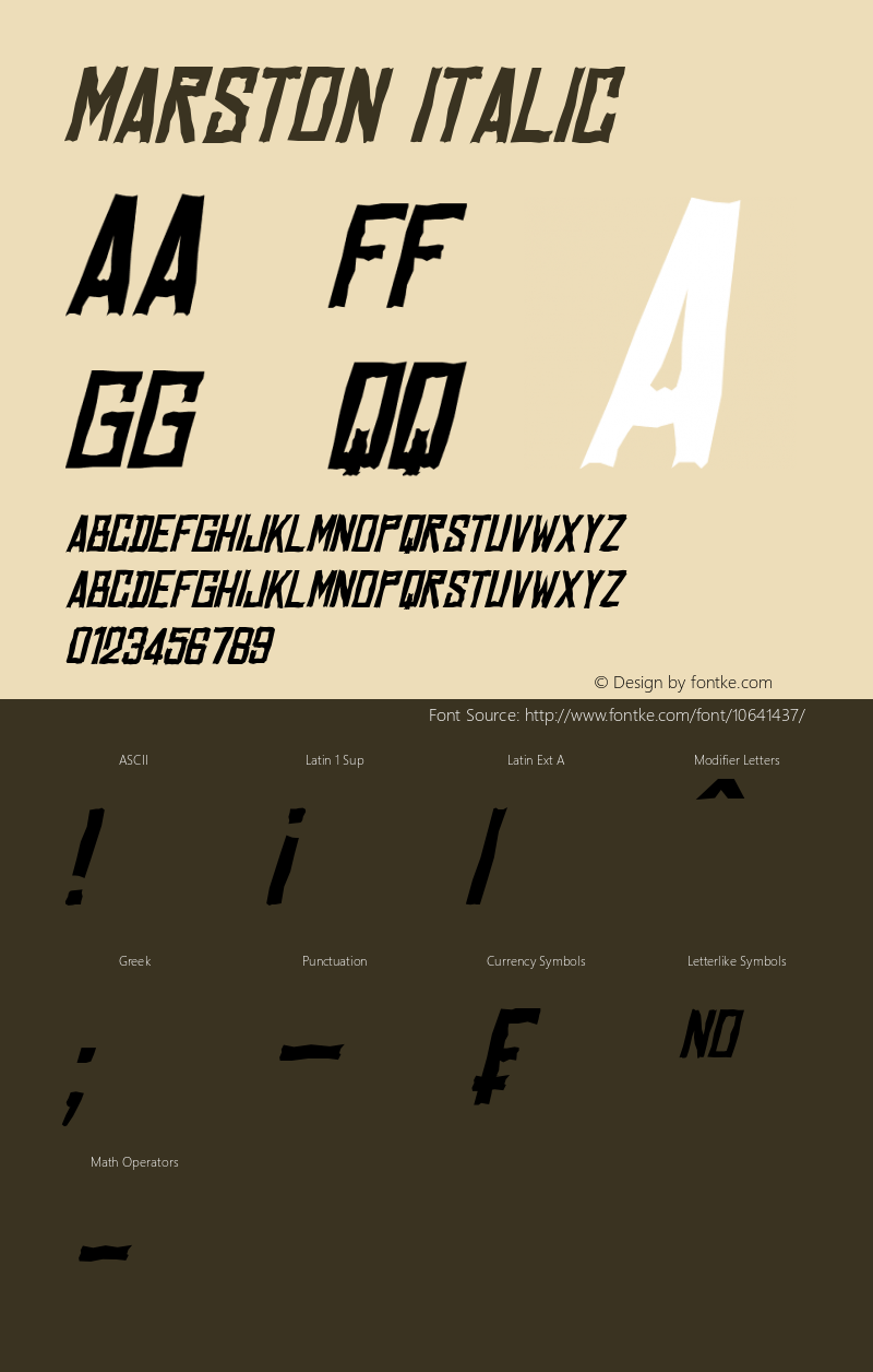 Marston Italic Version 1.10 January 21, 2015 Font Sample
