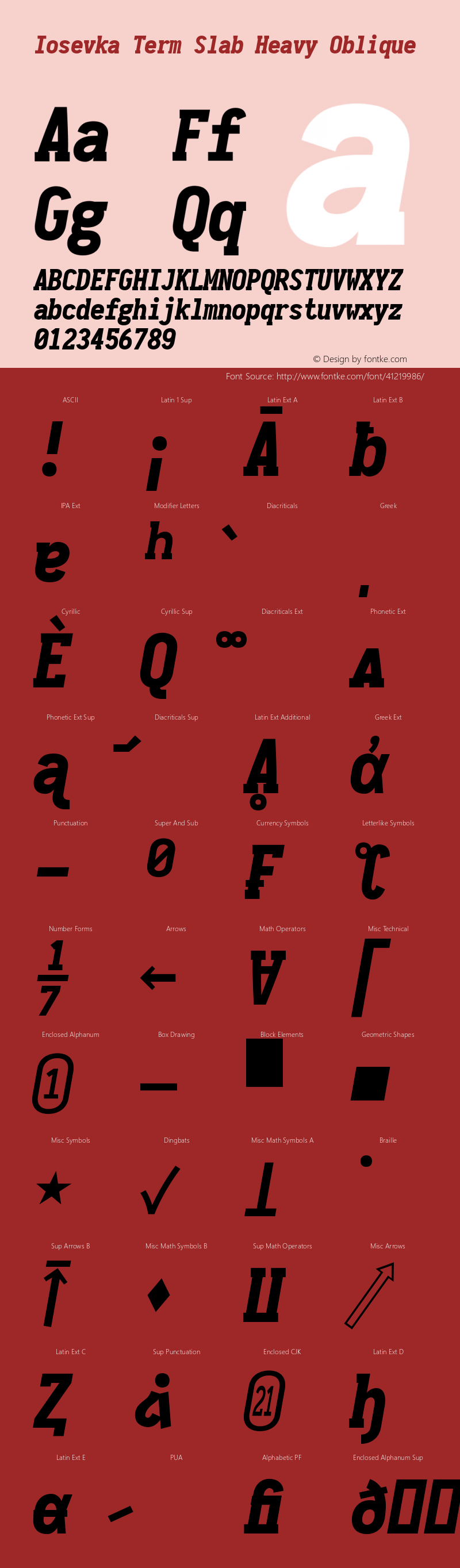 Iosevka Term Slab Heavy Oblique 2.3.1 Font Sample