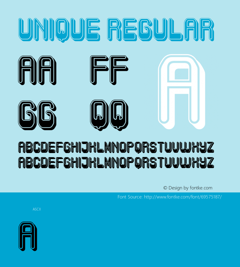 Unique Regular Version 1.000 Font Sample