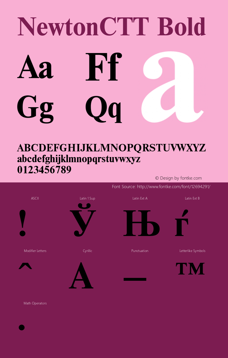 NewtonCTT Bold TrueType Maker version 1.10.00 Font Sample