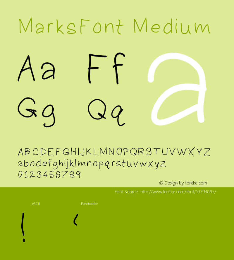 MarksFont Medium Version 001.000 Font Sample