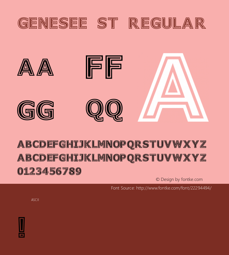 GeneseeSt-Regular Version 1.000;PS 001.001;hotconv 1.0.56 Font Sample