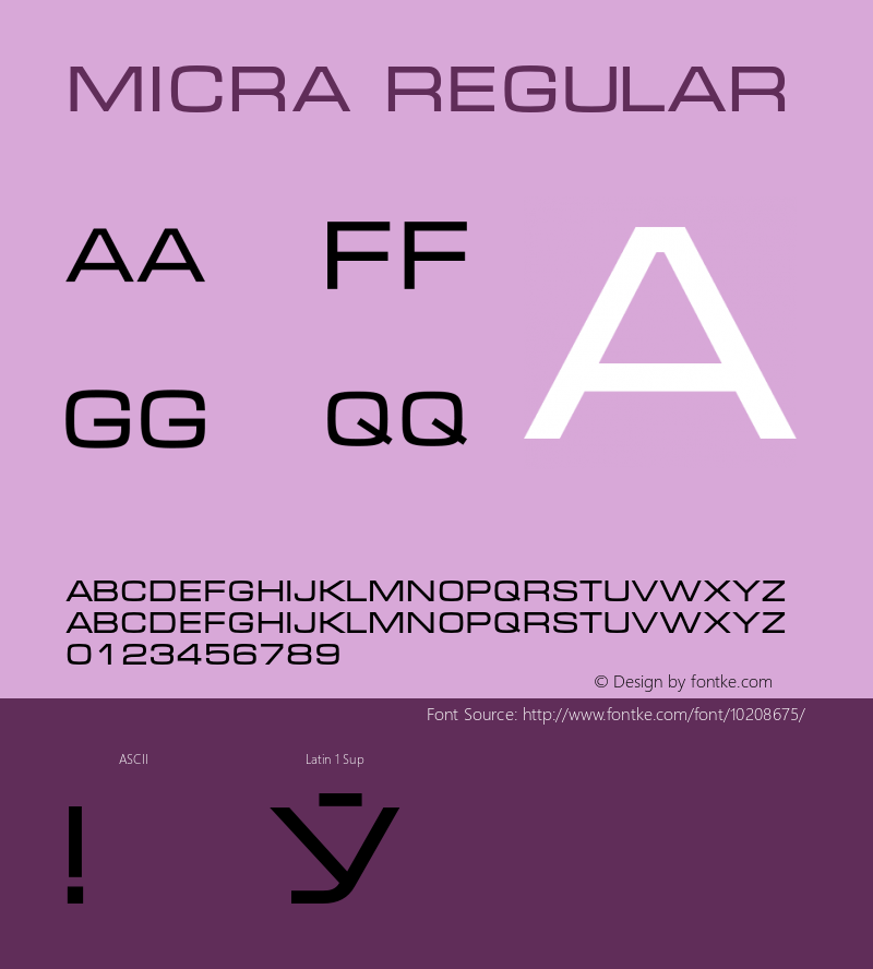 Micra Regular 001.001 Font Sample