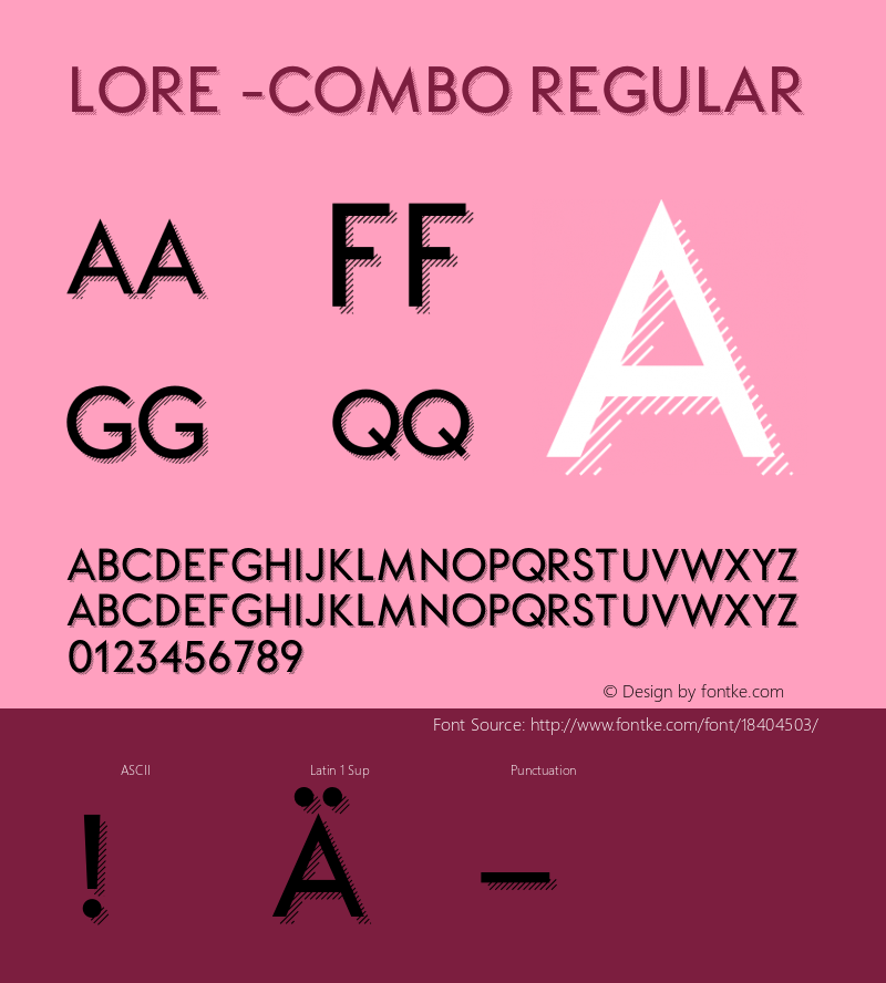 LORE -Combo Regular Version 1.000;PS 001.000;hotconv 1.0.70;makeotf.lib2.5.58329 Font Sample