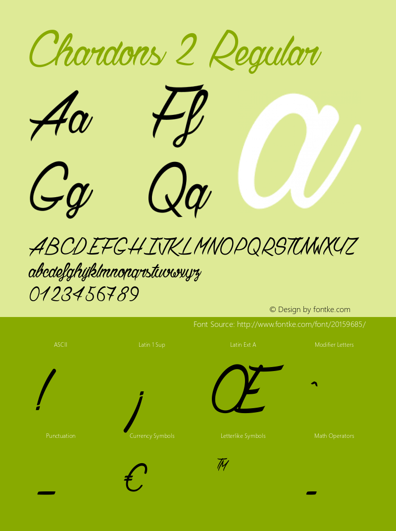 Chardons 2 Version 001.000 Font Sample