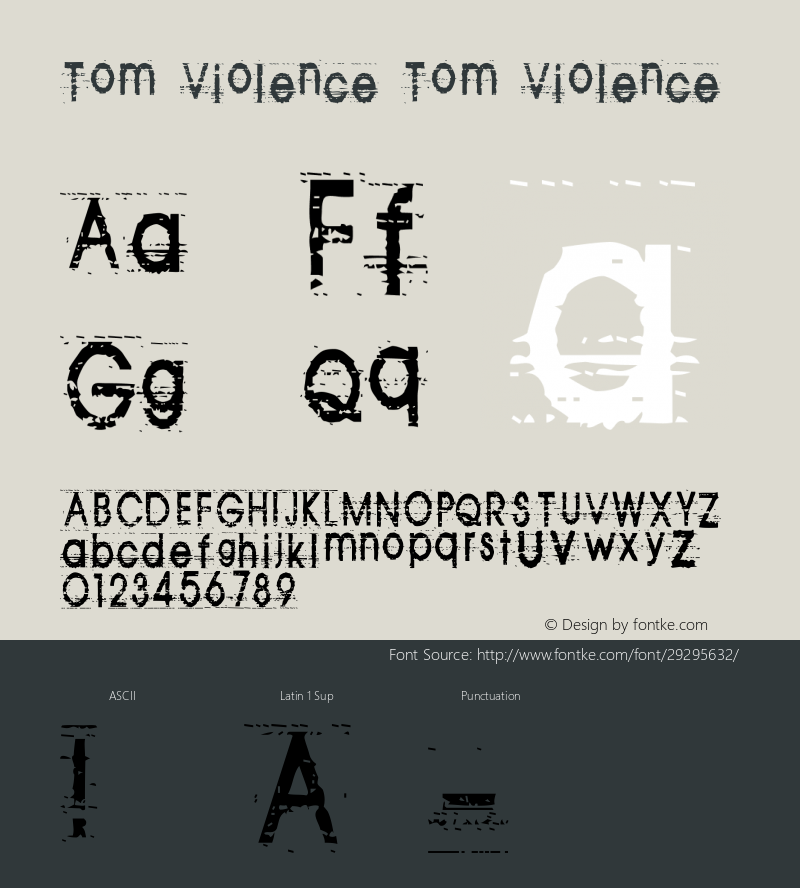 Tom Violence 0 Font Sample