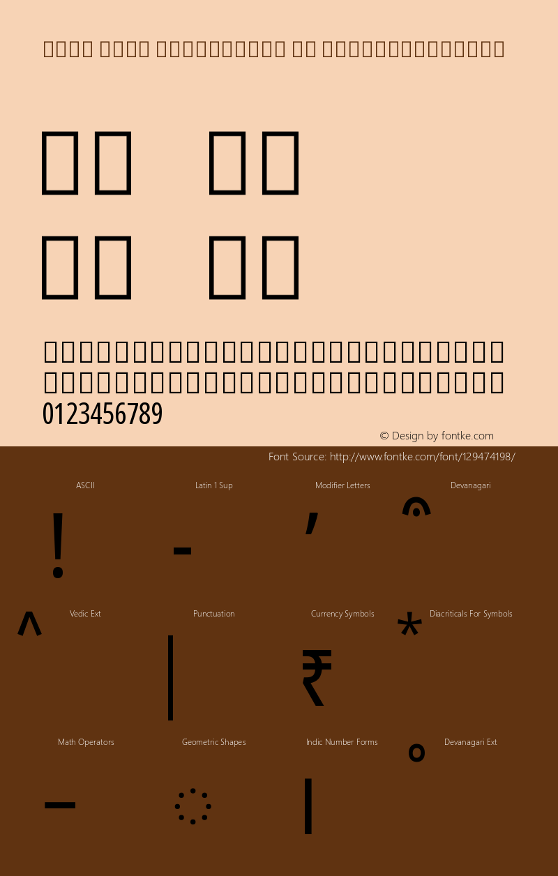 Noto Sans Devanagari UI ExtraCondensed Version 2.001 Font Sample