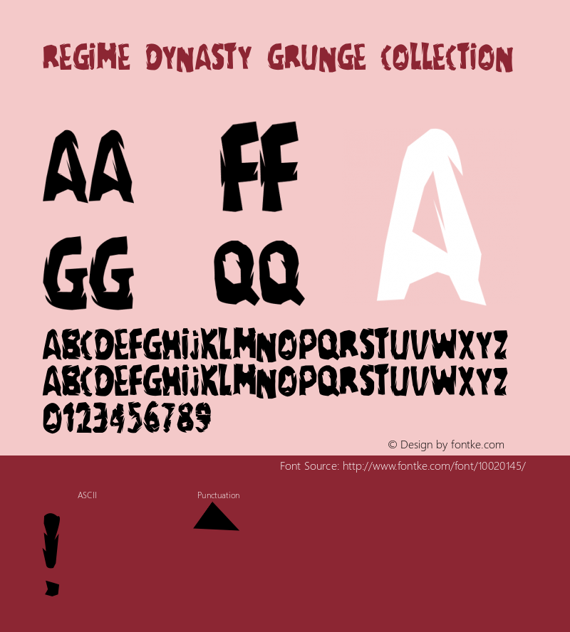 regime dynasty grunge collection Macromedia Fontographer 4.1 5-11-97 Font Sample