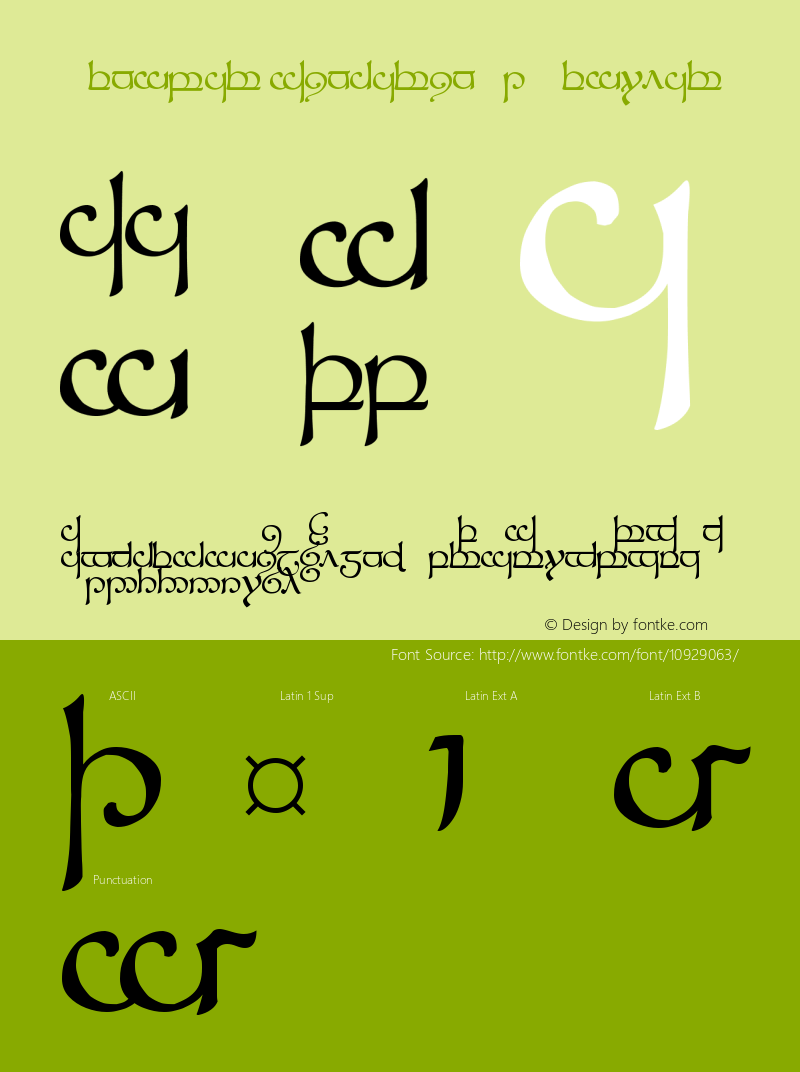 Tengwar Sindarin-1 Regular Version 0.0 Font Sample