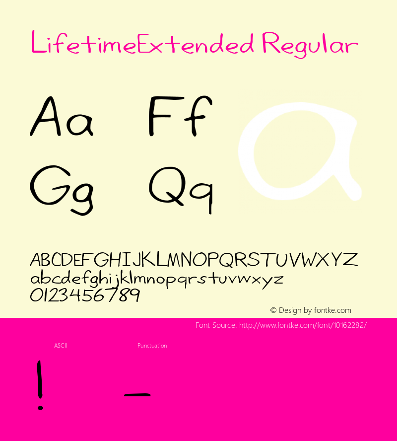 LifetimeExtended Regular Rev. 003.000 Font Sample