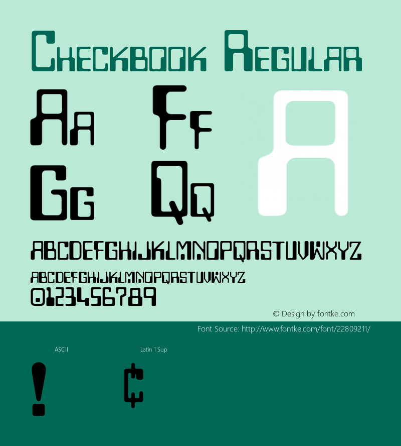 Checkbook 04-18-93 Font Sample