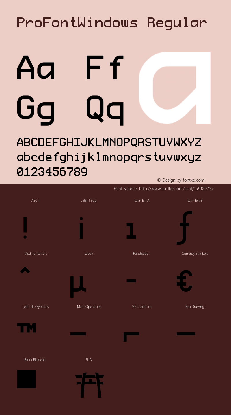 ProFontWindows Regular ProFontWindows 2.3 Font Sample