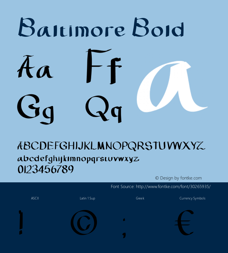 Baltimore Bold Version 1.00;May 23, 2019;FontCreator 11.0.0.2408 32-bit Font Sample