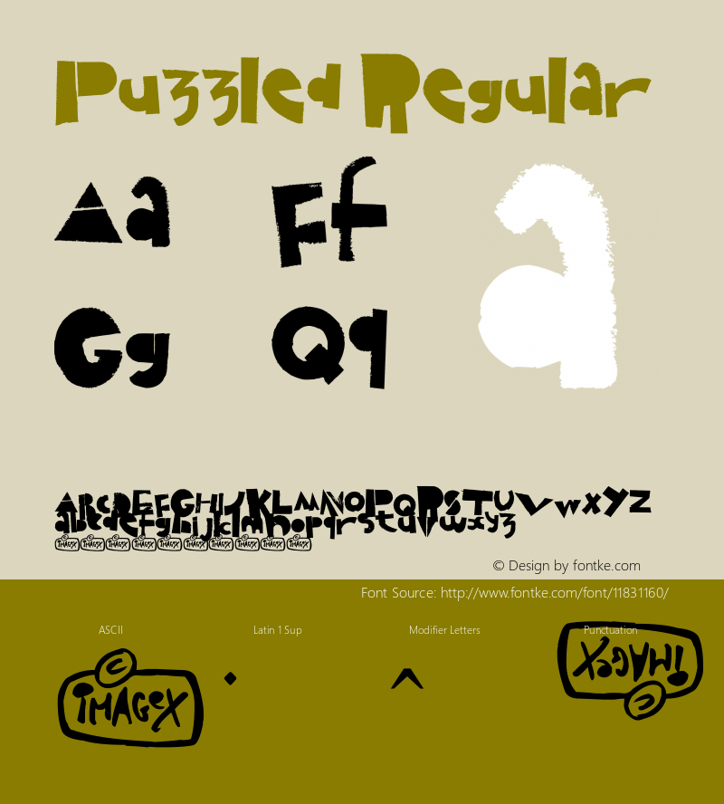 Puzzled Regular Version 1.00 January 24, 2011, initial release Font Sample