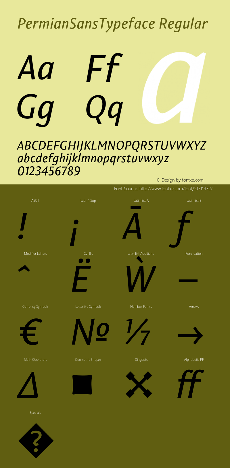 PermianSansTypeface Regular Version 1.000 Font Sample