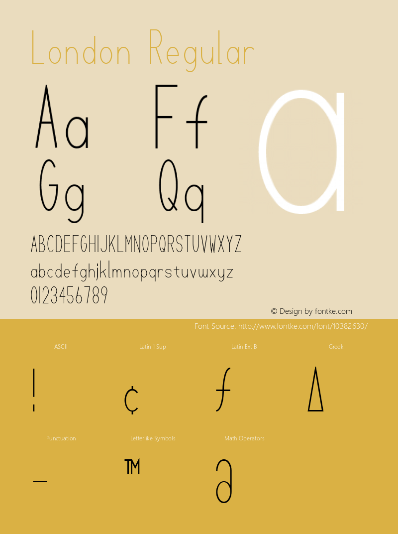 London Regular Fontographer 4.7 10.8.18 FG4J­0000001193 Font Sample