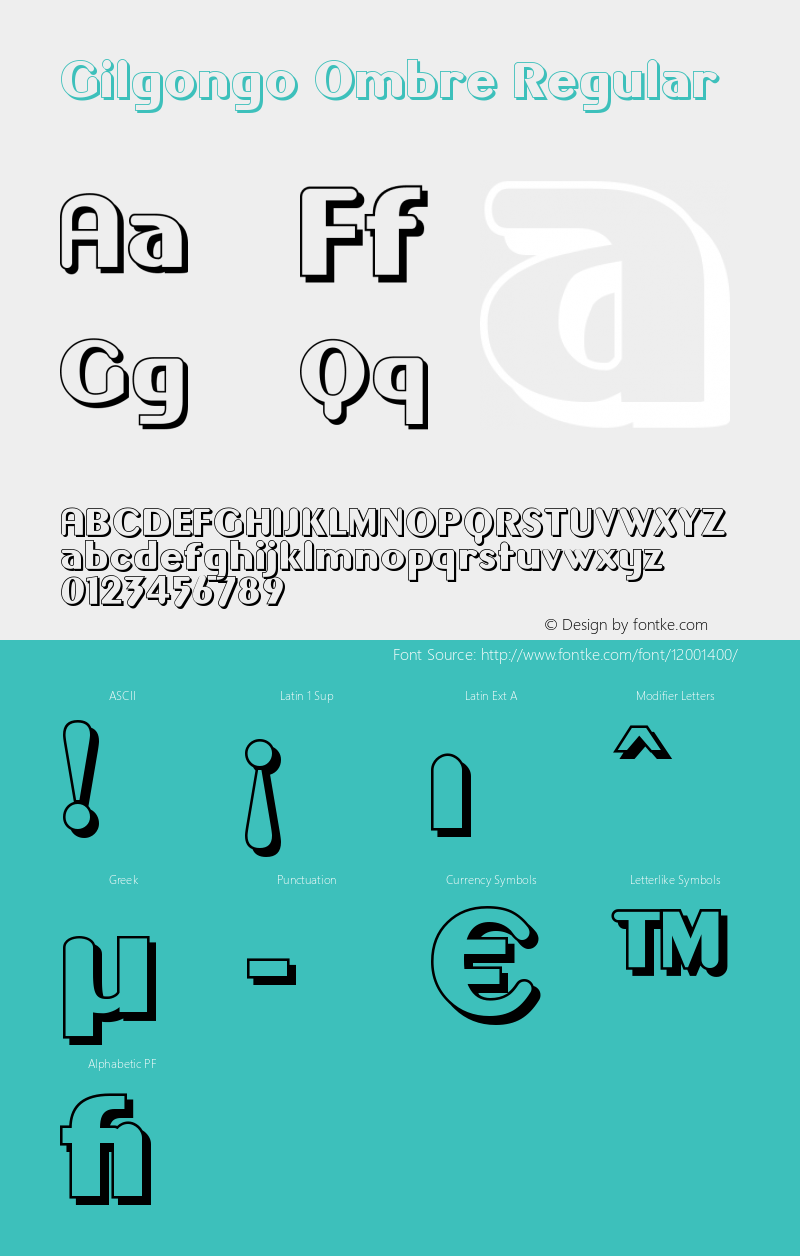 Gilgongo Ombre Regular 1.0 Font Sample