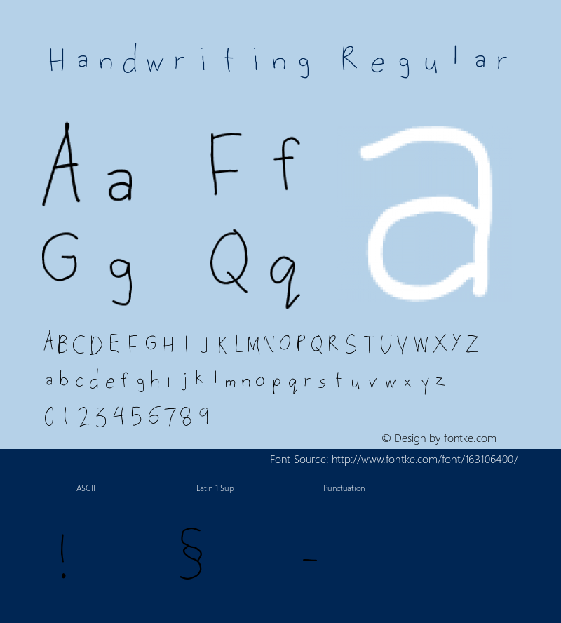 Handwriting 1.0 Font Sample