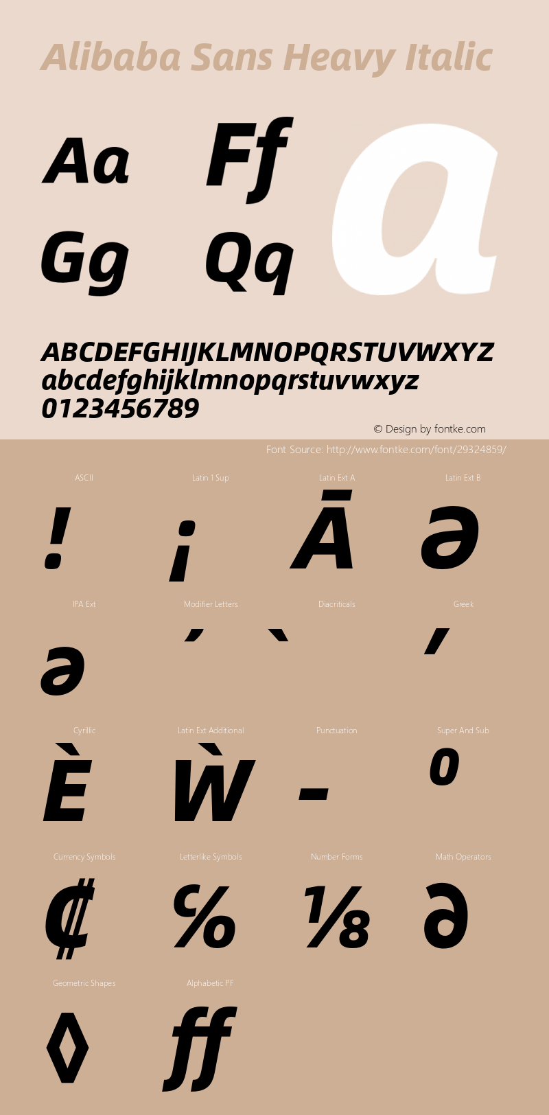 Alibaba Sans Heavy Italic Version 1.02 Font Sample