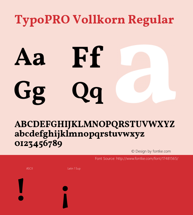 TypoPRO Vollkorn Regular Version 3.005;PS 003.005;hotconv 1.0.70;makeotf.lib2.5.58329 Font Sample