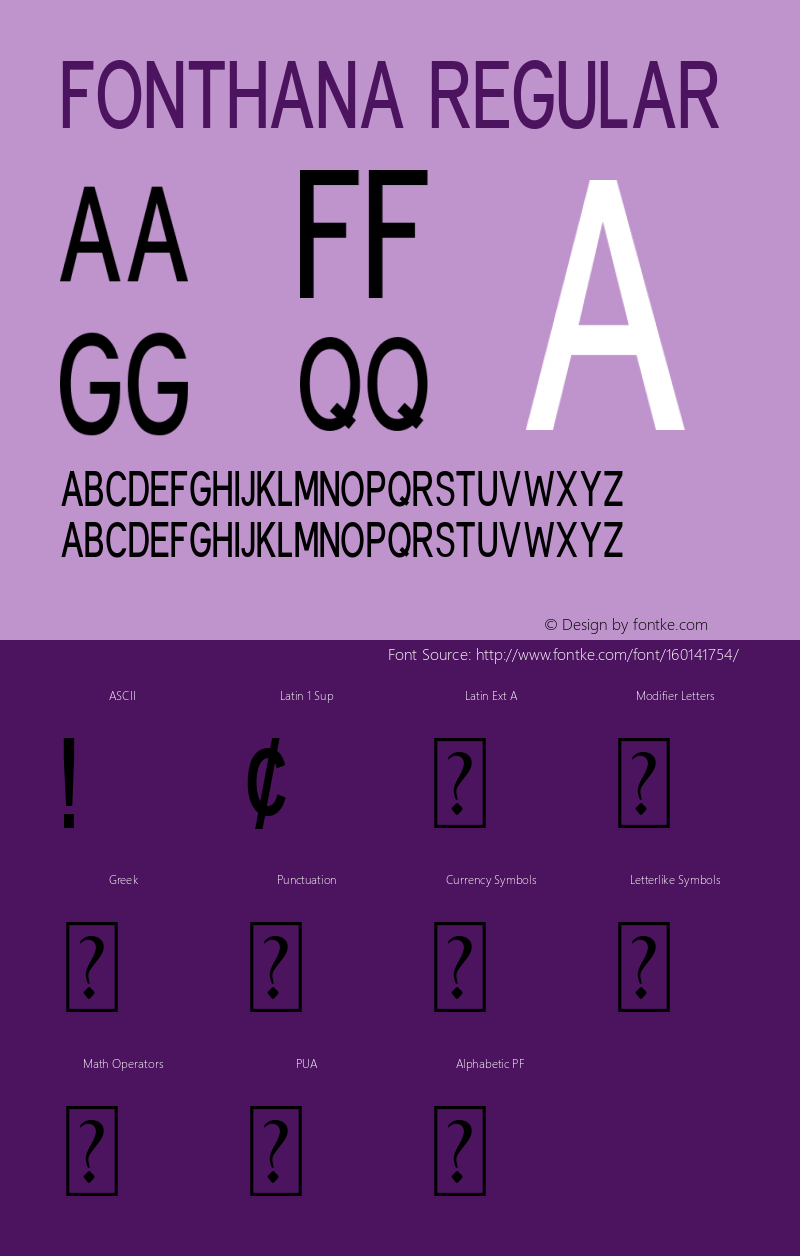 Fonthana Version 1.00;January 19, 2020;FontCreator 11.5.0.2422 64-bit Font Sample